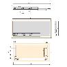 EMUCA KIT DE CAJÓN PARA COCINA O BAÑO VERTEX DE ALTURA 178MM  CON REGULACIÓN 3D, TABLEROS INCLUIDOS, MÓDULO 600MM, 
