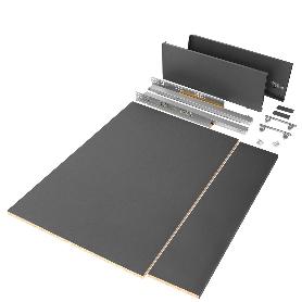 EMUCA KIT DE CAJÓN PARA COCINA O BAÑO VERTEX DE ALTURA 178MM CON REGULACIÓN 3D, TABLEROS INCLUIDOS, MÓDULO 900MM, G