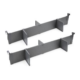 EMUCA KIT DE ACCESORIOS DIVISORES PARA INTERIOR DE CAJONES VERTEX-CONCEPT, ANCHO 900MM, ALUMINIO Y PLÁSTICO, GRIS A