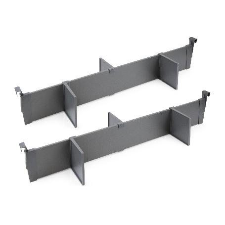 EMUCA KIT DE ACCESORIOS DIVISORES PARA INTERIOR DE CAJONES VERTEX-CONCEPT, ANCHO 900MM, ALUMINIO Y PLÁSTICO, GRIS A