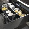 EMUCA KIT DE ACCESORIOS DIVISORES PARA INTERIOR DE CAJONES VERTEX-CONCEPT, ANCHO 900MM, ALUMINIO Y PLÁSTICO, GRIS A