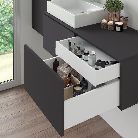 EMUCA CAJÓN EXTERIOR VERTEX CON REGULACIÓN 3D DE ALTURA 131MM, 40KG, PROFUNDIDAD 500MM, ACERO, PINTADO BLANCO