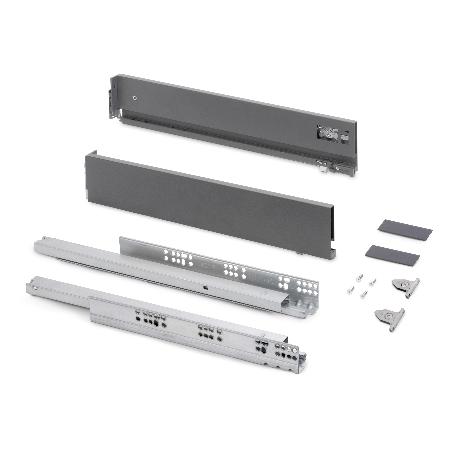 EMUCA CAJÓN EXTERIOR VERTEX CON REGULACIÓN 3D DE ALTURA 93MM, 40KG, ESPESOR DE TABLERO DE 18MM, PROFUNDIDAD 350MM, 