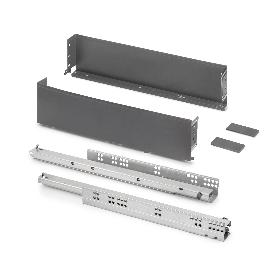 EMUCA CAJÓN EXTERIOR SIMPLEX 25KG DE ALTURA 122MM, PROFUNDIDAD 490MM, ACERO, GRIS ANTRACITA