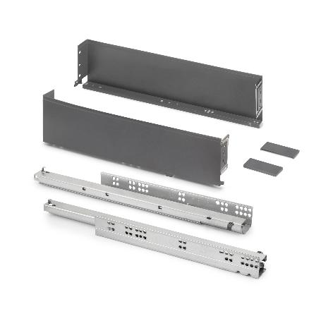 EMUCA CAJÓN EXTERIOR SIMPLEX 25KG DE ALTURA 122MM, PROFUNDIDAD 490MM, ACERO, GRIS ANTRACITA