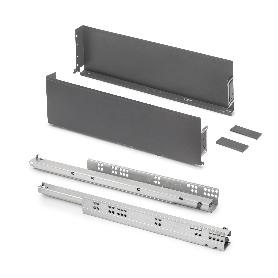 EMUCA CAJÓN EXTERIOR SIMPLEX 25KG DE ALTURA 159MM, PROFUNDIDAD 490MM, ACERO, GRIS ANTRACITA
