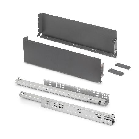 EMUCA CAJÓN EXTERIOR SIMPLEX 25KG DE ALTURA 159MM, PROFUNDIDAD 490MM, ACERO, GRIS ANTRACITA