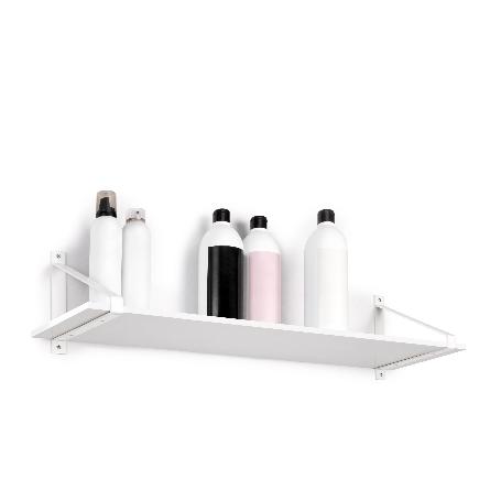 EMUCA JUEGO DE SOPORTES PARA ESTANTE DE MADERA SHELF CON FORMA TRIANGULAR, ACERO, PINTADO BLANCO