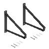 EMUCA JUEGO DE SOPORTES PARA ESTANTE DE MADERA SHELF CON FORMA TRIANGULAR, ACERO, PINTADO NEGRO