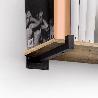 EMUCA JUEGO DE SOPORTES PARA ESTANTE DE MADERA SHELF RECTO DE TUBO CUADRADO, ACERO, PINTADO NEGRO