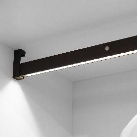 EMUCA BARRA PARA ARMARIO CON LUZ LED CASTOR, BATERÍA EXTRAIBLE Y SENSOR DE MOVIMIENTO, L858MM, PLÁSTICO Y ALUMINIO,