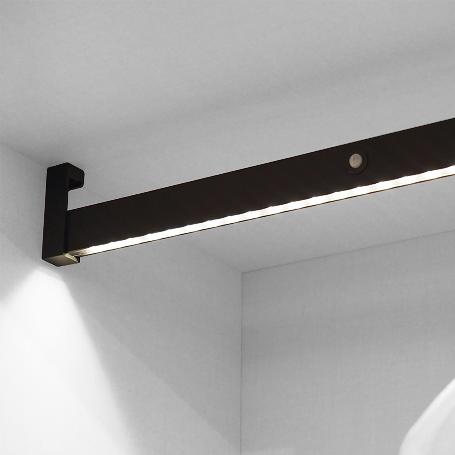EMUCA BARRA PARA ARMARIO CON LUZ LED CASTOR, BATERÍA EXTRAIBLE Y SENSOR DE MOVIMIENTO, L858MM, PLÁSTICO Y ALUMINIO,