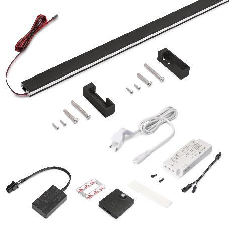 EMUCA KIT DE BARRA PARA ARMARIO LUXE, TIRA LED 4,5X8 NEONLYNX V, SENSOR DE MOVIMIENTO RF SMART Y CONVERTIDOR SMART 