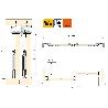 EMUCA KIT DE HERRAJES PARA ARMARIO DE 2 PUERTAS CORREDERAS Y CIERRE SUAVE PLACARD 81, PERFIL WAVE, ESPESOR 16MM, TA