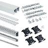 EMUCA KIT DE HERRAJES PARA ARMARIO DE 2 PUERTAS CORREDERAS Y CIERRE SUAVE PLACARD 81, PERFIL WAVE, ESPESOR 16MM, TA