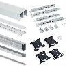 EMUCA KIT DE HERRAJES PARA ARMARIO DE 2 PUERTAS CORREDERAS Y CIERRE SUAVE PLACARD 81, PERFIL WAVE, ESPESOR 18MM, TA