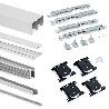 EMUCA KIT DE HERRAJES PARA ARMARIO DE 2 PUERTAS CORREDERAS Y CIERRE SUAVE PLACARD 81, PERFIL SHARP, ESPESOR 16MM, T