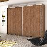 EMUCA KIT DE HERRAJES PARA ARMARIO DE 2 PUERTAS CORREDERAS Y CIERRE SUAVE PLACARD 81, PERFIL SHARP, ESPESOR 16MM, T