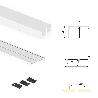 EMUCA KIT DE HERRAJES PARA ARMARIO DE 2 PUERTAS CORREDERAS Y CIERRE SUAVE PLACARD 74, PERFIL WAVE, ESPESOR 16MM, TA