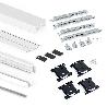 EMUCA KIT DE HERRAJES PARA ARMARIO DE 2 PUERTAS CORREDERAS Y CIERRE SUAVE PLACARD 74, PERFIL WAVE, ESPESOR 16MM, TA