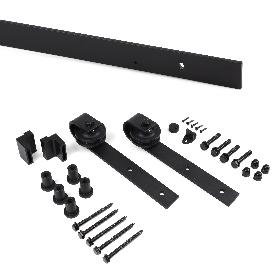 EMUCA KIT DE HERRAJES PARA UNA PUERTA CORREDERA COLGADA DE MADERA BARN, SIN CIERRE SUAVE, TABLEROS NO INCLUIDOS, AC