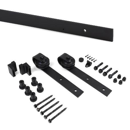 EMUCA KIT DE HERRAJES PARA UNA PUERTA CORREDERA COLGADA DE MADERA BARN, SIN CIERRE SUAVE, TABLEROS NO INCLUIDOS, AC