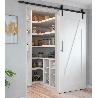 EMUCA KIT DE HERRAJES PARA UNA PUERTA CORREDERA COLGADA DE MADERA BARN, SIN CIERRE SUAVE, TABLEROS NO INCLUIDOS, AC