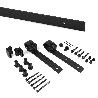 EMUCA KIT DE HERRAJES PARA UNA PUERTA CORREDERA COLGADA DE MADERA BARN, SIN CIERRE SUAVE, TABLEROS NO INCLUIDOS, AC