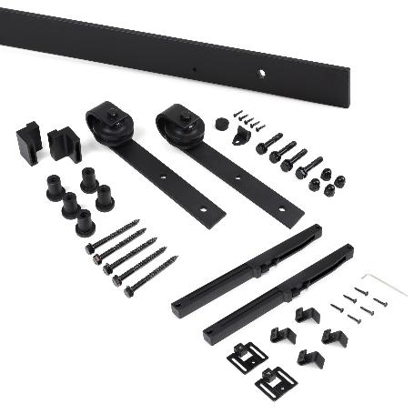 EMUCA KIT DE HERRAJES PARA UNA PUERTA CORREDERA COLGADA DE MADERA BARN, CON CIERRE SUAVE, TABLEROS NO INCLUIDOS, AC