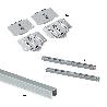 EMUCA KIT DE HERRAJES PARA ARMARIO 2 PUERTAS CORREDERAS Y CIERRE SUAVE FLOW CON CARRILES ENCASTRADOS 2.35M, TABLERO