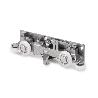 EMUCA KIT DE HERRAJES PARA UNA PUERTA CORREDERA COLGADA DE MADERA WALL CON CIERRE SUAVE, ACERO Y ALUMINIO Y PLÁSTIC
