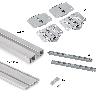 EMUCA KIT DE HERRAJES PARA ARMARIO 2 PUERTAS CORREDERAS Y CIERRE SUAVE FLOW CON CARRILES DE SUPERFICIE 2.35M, TABLE