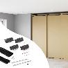 EMUCA SISTEMA FLOW 2 DE SUPERFICIE EN FORMATO KIT PARA UN ARMARIO DE 2 PUERTAS CORREDERAS DE MADERA APOYADAS CON CI