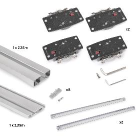 EMUCA SISTEMA FLOW 2 DE SUPERFICIE EN FORMATO KIT PARA UN ARMARIO DE 2 PUERTAS CORREDERAS DE MADERA APOYADAS CON CI