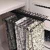 EMUCA PANTALONERO EXTRAÍBLE, 11 VARILLAS, GUÍAS DE EXTRACCIÓN TOTAL, ACERO, PINTADO NEGRO
