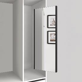 EMUCA ESPEJO EXTRAÍBLE PARA INTERIOR DE ARMARIO, ACERO Y PLÁSTICO Y CRISTAL, PINTADO NEGRO TEXTURIZADO