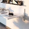 EMUCA JUEGO DE SOPORTES PLEGABLES PARA ESTANTE, LONGITUD 203MM, ACERO, PINTADO BLANCO