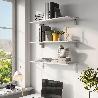 EMUCA JUEGO DE SOPORTES PLEGABLES PARA ESTANTE, LONGITUD 203MM, ACERO, PINTADO BLANCO