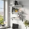 EMUCA JUEGO DE SOPORTES PLEGABLES PARA ESTANTE, LONGITUD 203MM, ACERO, PINTADO NEGRO