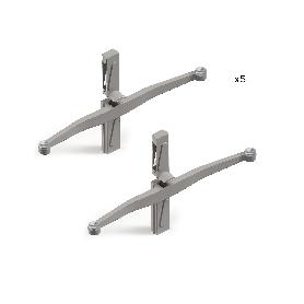 EMUCA LOTE DE SOPORTES PARA 5 ESTANTES DE CRISTAL PARA LA ESTRUCTURA ZERO, CRISTALES NO INCLUIDOS, ZAMAK, PINTADO C