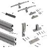 EMUCA KIT DE ESTRUCTURA MODULAR ZERO CON HERRAJES PARA EL MONTAJE DE FIJACIÓN A PARED, ALUMINIO Y ZAMAK, PINTADO CO
