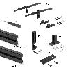 EMUCA KIT DE ESTRUCTURA MODULAR ZERO CON HERRAJES PARA EL MONTAJE DE FIJACIÓN A PARED, ALUMINIO Y ZAMAK, PINTADO NE