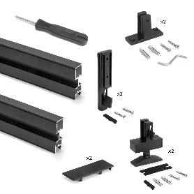 EMUCA LOTE DE 2 ESTRUCTURAS ZERO CON HERRAJES Y PERFILES PARA MONTAJE AL SUELO Y A PARED CON NIVELADOR RECTANGULAR,