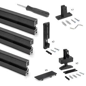 EMUCA LOTE DE 3 ESTRUCTURAS ZERO CON HERRAJES Y PERFILES PARA MONTAJE AL SUELO Y A PARED CON NIVELADOR RECTANGULAR,