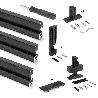 EMUCA LOTE DE 3 ESTRUCTURAS ZERO CON HERRAJES Y PERFILES PARA MONTAJE AL SUELO Y A PARED CON NIVELADOR RECTANGULAR,