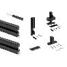 EMUCA LOTE DE 3 ESTRUCTURAS ZERO CON HERRAJES Y PERFILES PARA MONTAJE AL SUELO Y A PARED CON NIVELADOR RECTANGULAR,