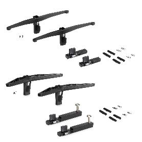 EMUCA KIT DE SOPORTES PARA 3 ESTANTES DE MADERA Y 1 MÓDULO PARA LA ESTRUCTURA ZERO, ZAMAK, PINTADO NEGRO TEXTURIZAD