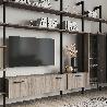 EMUCA KIT DE SOPORTES PARA 3 ESTANTES DE MADERA Y 1 MÓDULO PARA LA ESTRUCTURA ZERO, ZAMAK, PINTADO NEGRO TEXTURIZAD