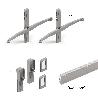 EMUCA KIT DE SOPORTES PARA 4 ESTANTES DE MADERA Y 1 BARRA DE COLGAR DE LONGITUD 1M ZERO, ALUMINIO Y ZAMAK Y PLÁSTIC