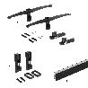 EMUCA KIT DE SOPORTES PARA 4 ESTANTES DE MADERA Y 1 BARRA DE COLGAR DE LONGITUD 1M ZERO, ALUMINIO Y ZAMAK Y PLÁSTIC